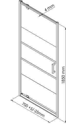 Façade MISSI, Porte pivotante. 70x185cm
